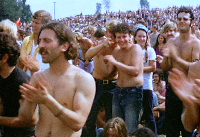 Menschenmenge beim Woodstock Festival, 15. August 1969